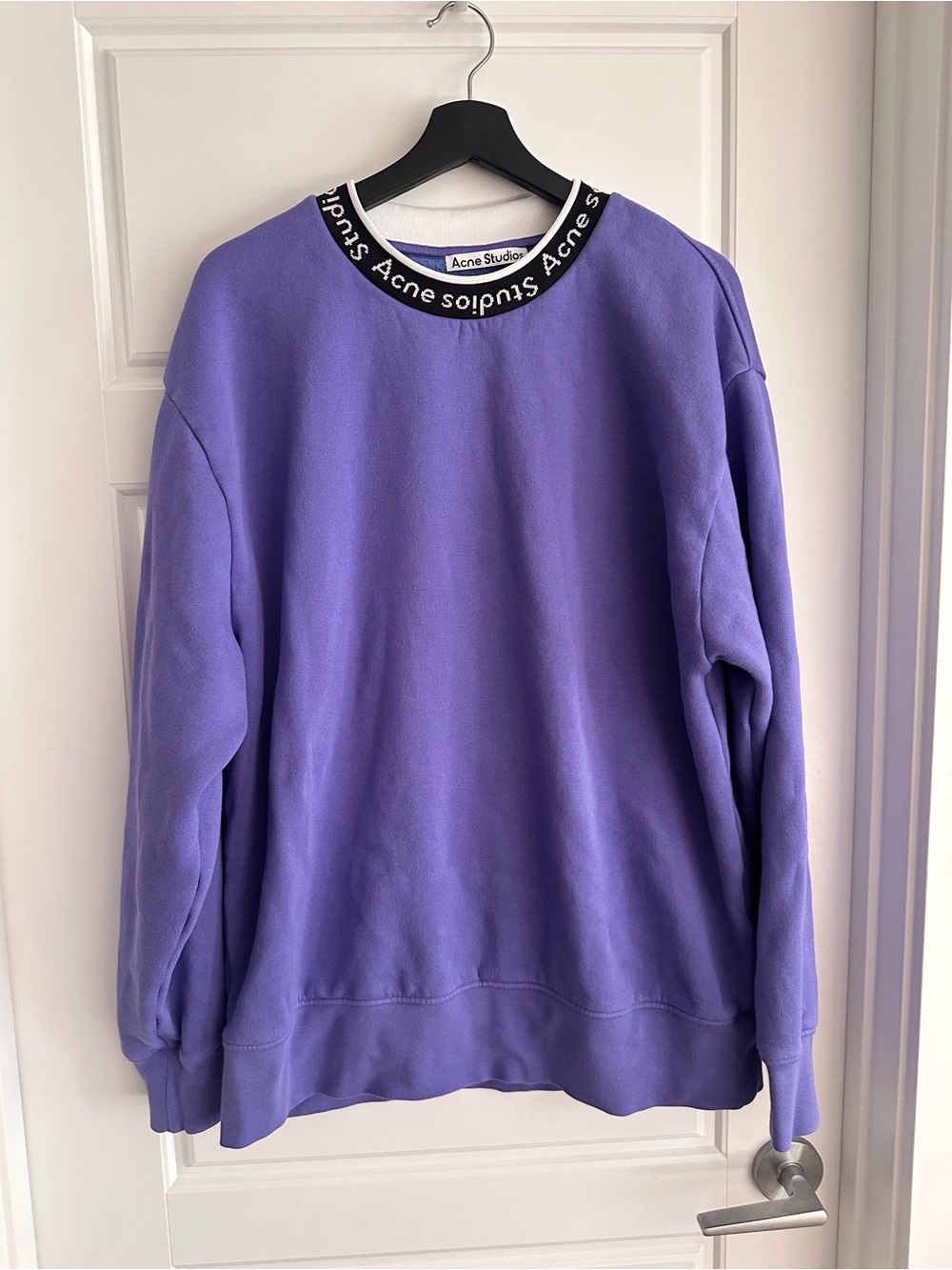 Acne Studios Fulton Logo Rib Sweatshirt Dusty Purple Size M